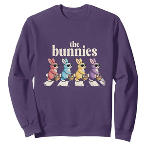 The Bunnies Parody Crossing Rabbits Graphic Sweatshirt Funny Easter Pop Culture Style Cute Bunny Gift TS02 Purple Print Your Wear