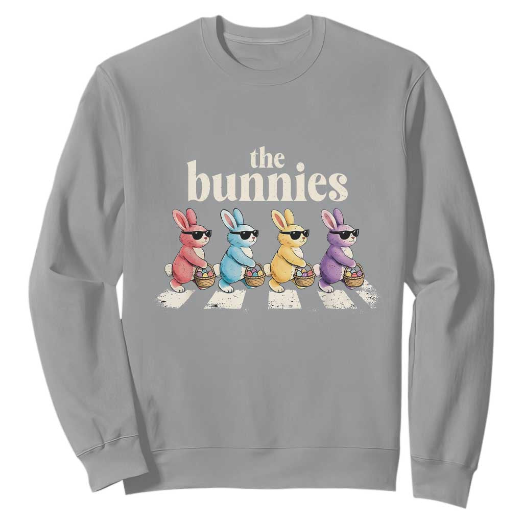 The Bunnies Parody Crossing Rabbits Graphic Sweatshirt Funny Easter Pop Culture Style Cute Bunny Gift TS02 Sport Gray Print Your Wear
