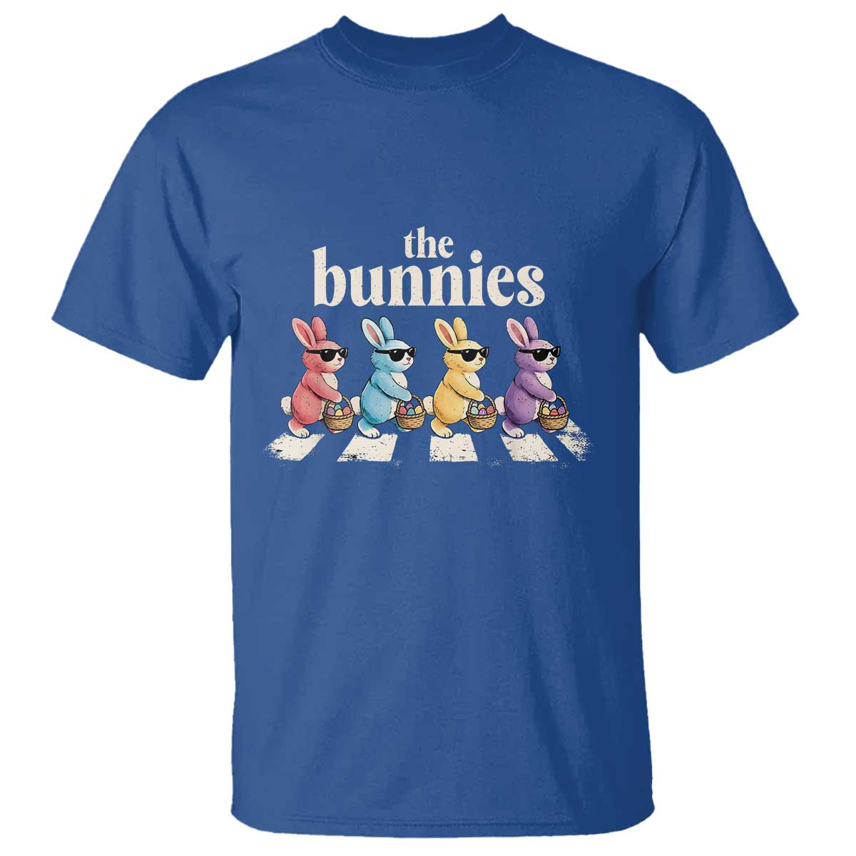 The Bunnies Parody Crossing Rabbits Graphic T Shirt Funny Easter Pop Culture Style Cute Bunny Gift TS02 Royal Blue Print Your Wear