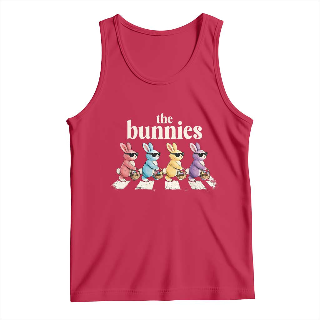 The Bunnies Parody Crossing Rabbits Graphic Tank Top Funny Easter Pop Culture Style Cute Bunny Gift TS02 Red Print Your Wear