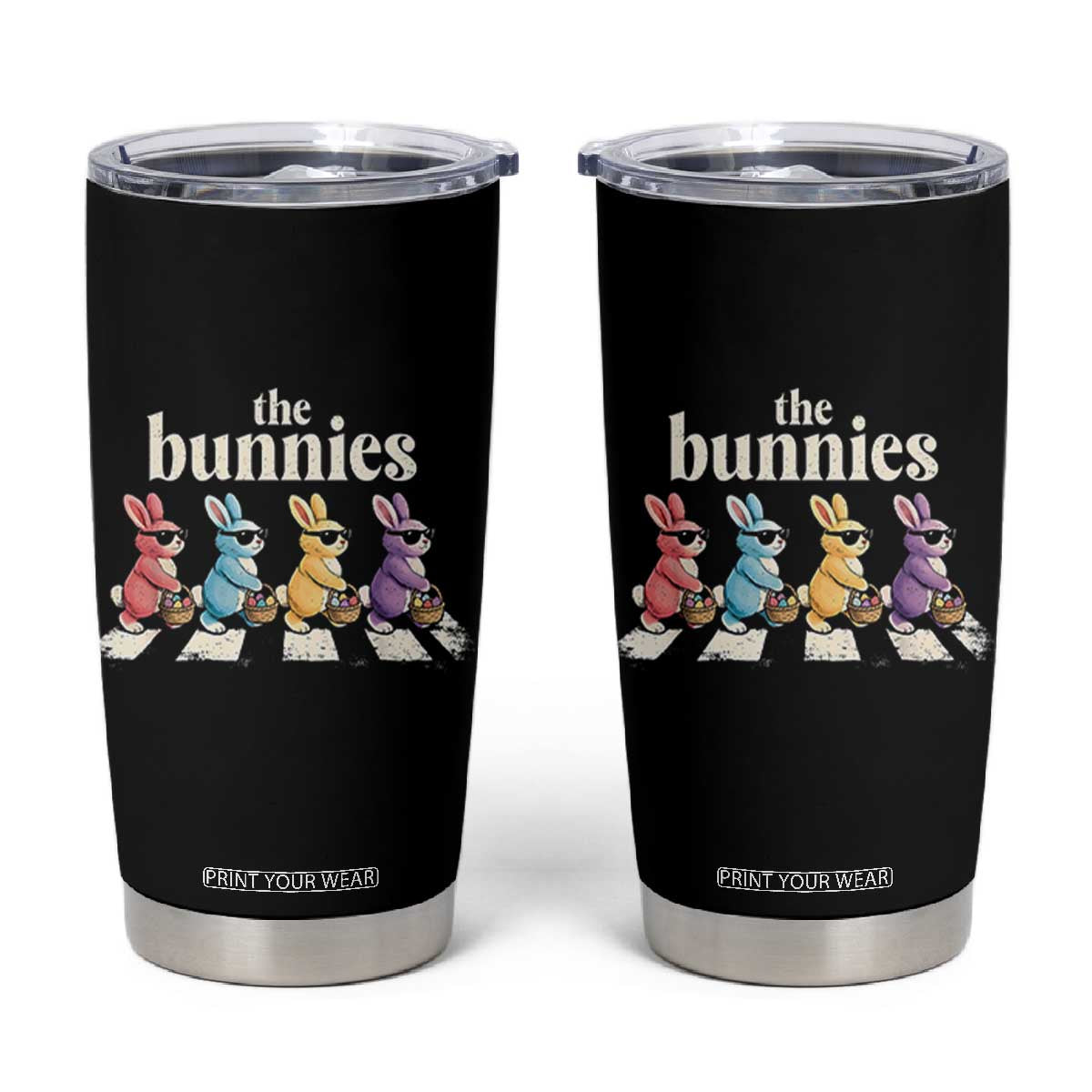 The Bunnies Parody Crossing Rabbits Graphic Tumbler Cup Funny Easter Pop Culture Style Cute Bunny Gift TS02 Black Print Your Wear