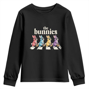 The Bunnies Parody Crossing Rabbits Graphic Youth Sweatshirt Funny Easter Pop Culture Style Cute Bunny Gift TS02 Black Print Your Wear