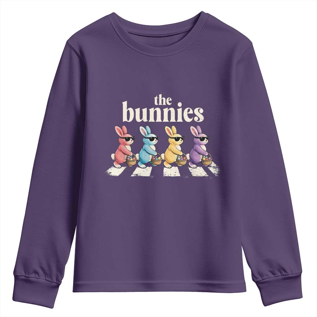 The Bunnies Parody Crossing Rabbits Graphic Youth Sweatshirt Funny Easter Pop Culture Style Cute Bunny Gift TS02 Purple Print Your Wear