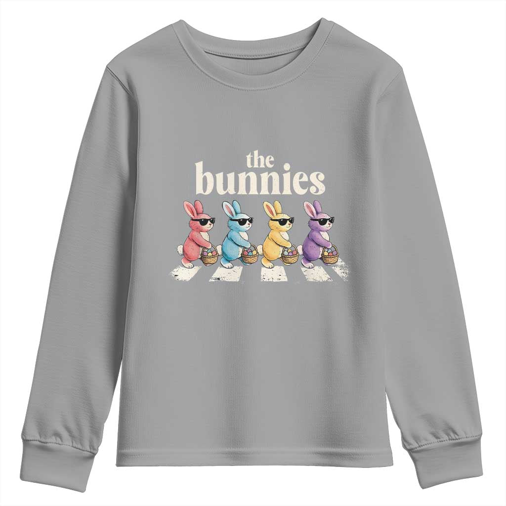 The Bunnies Parody Crossing Rabbits Graphic Youth Sweatshirt Funny Easter Pop Culture Style Cute Bunny Gift TS02 Sport Gray Print Your Wear