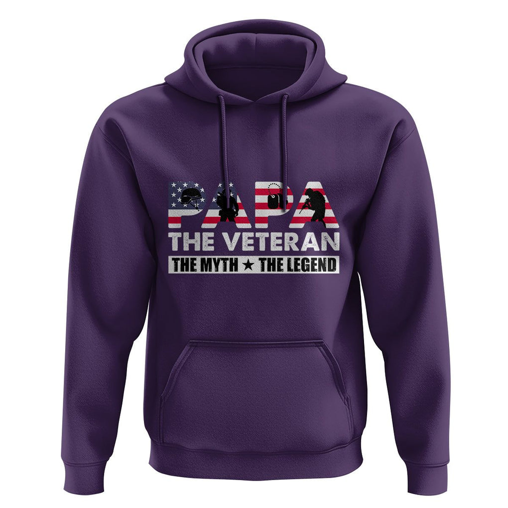 Patriotic Papa Hoodie The Veteran The Myth The Legend Dad Father's Day TS02 Purple Print Your Wear