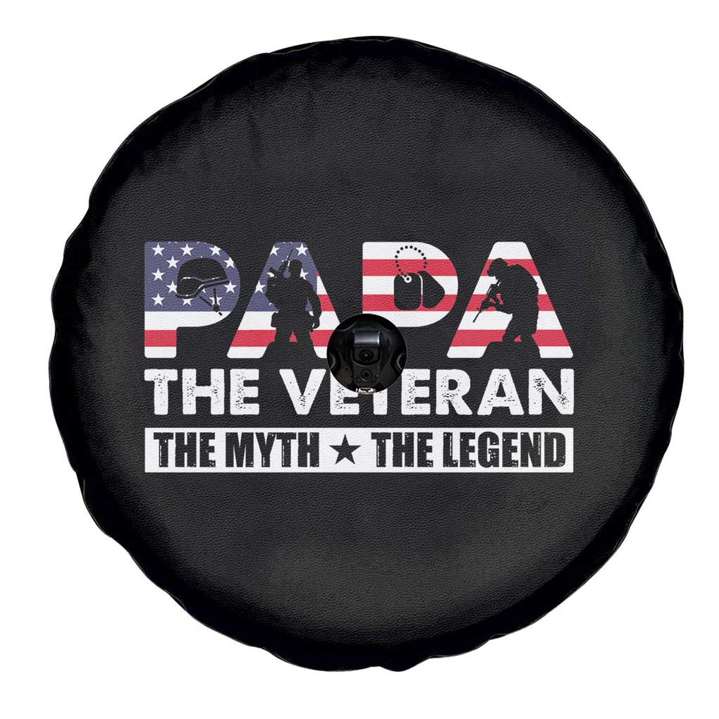 Patriotic Papa Spare Tire Cover The Veteran The Myth The Legend Dad Father's Day TS02 Print Your Wear