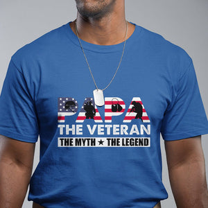 Patriotic Papa T Shirt - The Veteran The Myth The Legend Dad Fathers Day Gift Tee TS02 Royal Blue Print Your Wear