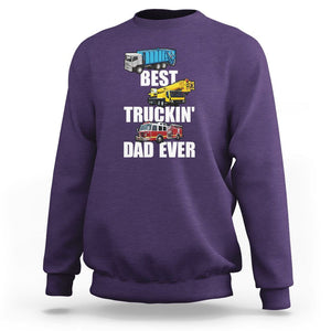 Trucker Dad Sweatshirt Best Trucking Dad Ever Truck Driver Father's Day TS02 Purple Print Your Wear