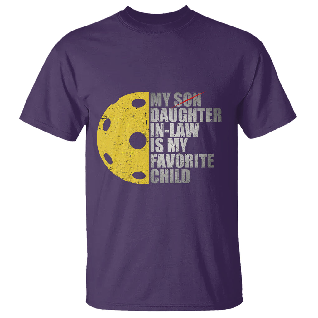Funny Pickleball T Shirt Not My Son My Daughter In Law Is My Favorite Child TS02 Purple Printyourwear