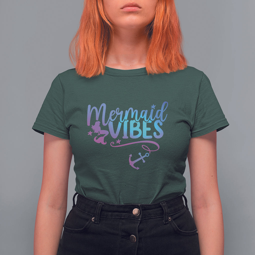 Mermaid Vibes For Women Girl Mythical Creature T Shirt For Women TS02 Dark Forest Green Printyourwear
