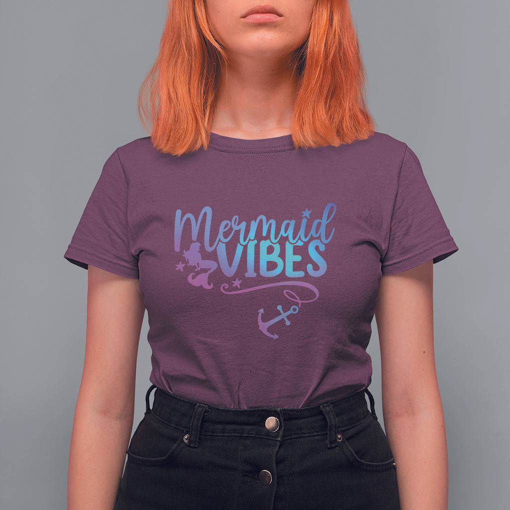 Mermaid Vibes For Women Girl Mythical Creature T Shirt For Women TS02 Maroon Printyourwear