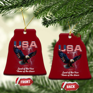 Bold Patriotic American Eagle Ceramic Ornament Land of the Free Home of the Brave Est 1776 TS02 Print Your Wear