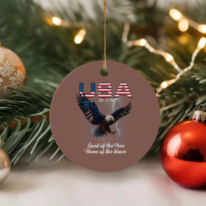 Bold Patriotic American Eagle Ceramic Ornament Land of the Free Home of the Brave Est 1776 TS02 1pc Mocha Print Your Wear