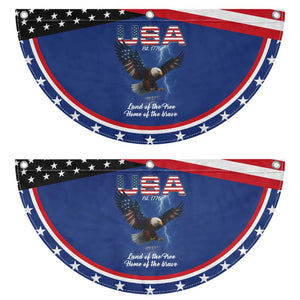 Bold American Bald Eagle Patriotic Fan Flag Land of the Free Home of the Brave Est 1776