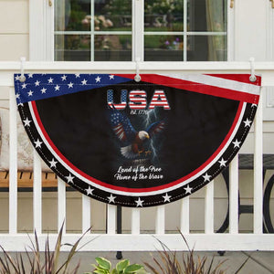 Bold American Bald Eagle Patriotic Fan Flag Land of the Free Home of the Brave Est 1776
