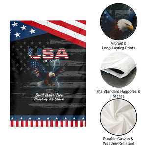 Bold Patriotic American Eagle Garden Flag Land of the Free Home of the Brave Est 1776 TS02 Print Your Wear