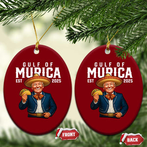 Gulf of Murica Est. 2025 Ceramic Ornament Funny Trump Sombrero Taco Parody TS02 Print Your Wear