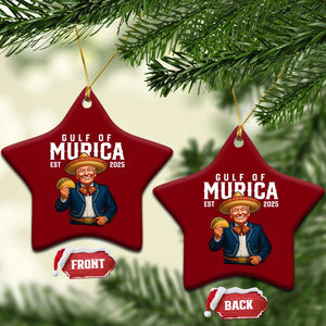 Gulf of Murica Est. 2025 Ceramic Ornament Funny Trump Sombrero Taco Parody TS02 Print Your Wear