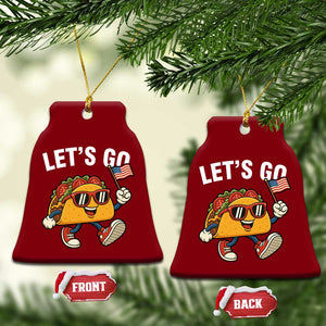 Lets Go Taco Patriotic Ceramic Ornament Funny 4th of July Food Humor TS02 Print Your Wear