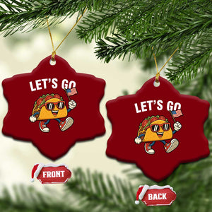 Lets Go Taco Patriotic Ceramic Ornament Funny 4th of July Food Humor TS02 Print Your Wear