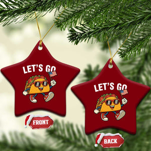 Lets Go Taco Patriotic Ceramic Ornament Funny 4th of July Food Humor TS02 Print Your Wear