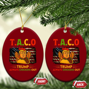 Funny TACO Trump Always Chickens Out Ceramic Ornament American Flag Political Parody TS02 Print Your Wear