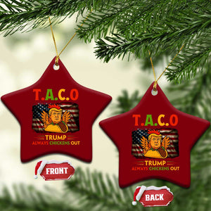 Funny TACO Trump Always Chickens Out Ceramic Ornament American Flag Political Parody TS02 Print Your Wear