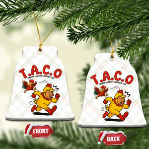 Funny TACO Running Chicken Ceramic Ornament Trump Always Chickens Out Hilarious Political TS02 Print Your Wear