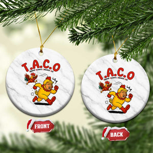 Funny TACO Running Chicken Ceramic Ornament Trump Always Chickens Out Hilarious Political TS02 1pc White Marble Print Your Wear