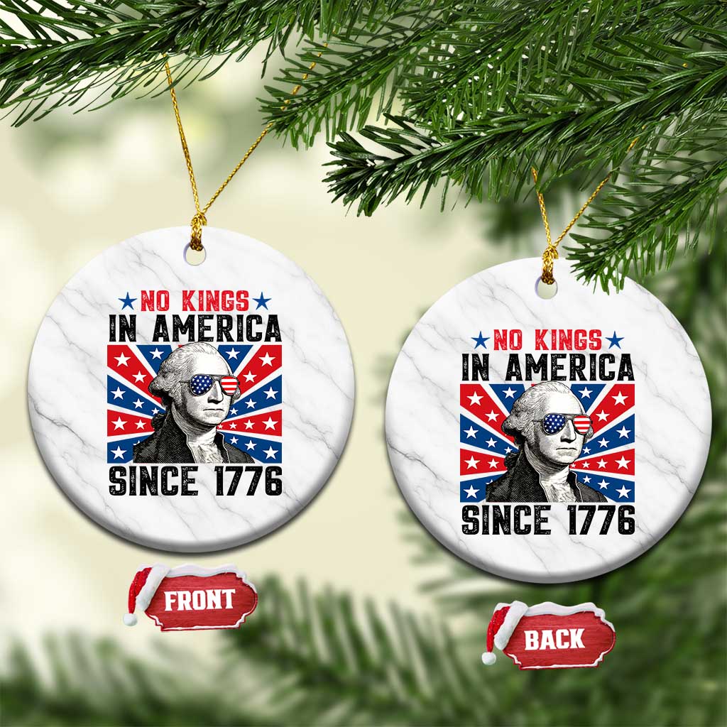No Kings in America Since 1776 Ceramic Ornament Founding Fathers George Washington Patriotic TS02 1pc White Marble Print Your Wear