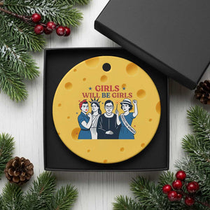 Patriotic Feminist Empowerment Ceramic Ornament Girl Will Be Girls Womens Rights 4th of July TS02 1pc Yellow Cheese Print Your Wear