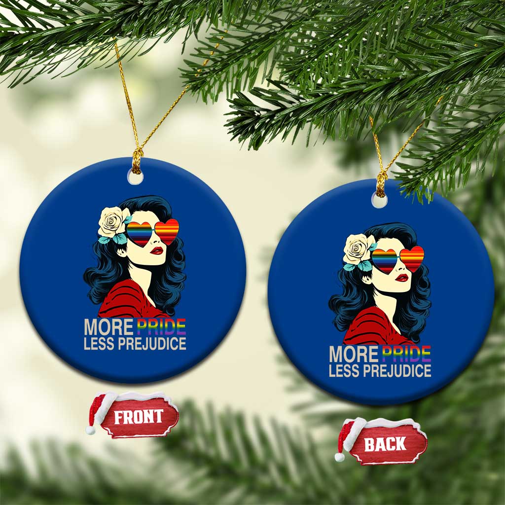 More Pride Less Prejudice Ceramic Ornament Retro Pride Month LGBTQ Feminist TS02 1pc Blue Print Your Wear
