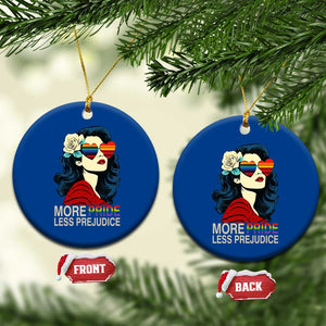 More Pride Less Prejudice Ceramic Ornament Retro Pride Month LGBTQ Feminist TS02 1pc Blue Print Your Wear