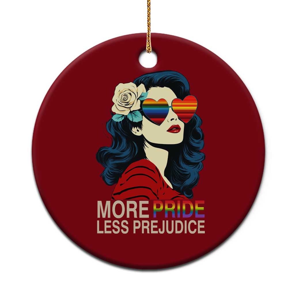 More Pride Less Prejudice Ceramic Ornament Retro Pride Month LGBTQ Feminist TS02 1pc Red Print Your Wear