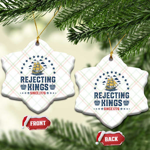 Rejecting Kings Since 1776 Ceramic Ornament Vintage Patriotic Ship No King In America TS02 Print Your Wear