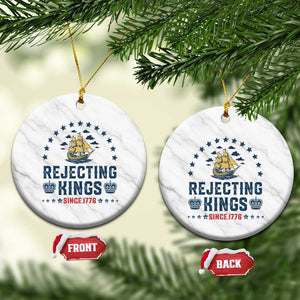 Rejecting Kings Since 1776 Ceramic Ornament Vintage Patriotic Ship No King In America TS02 1pc White Marble Print Your Wear