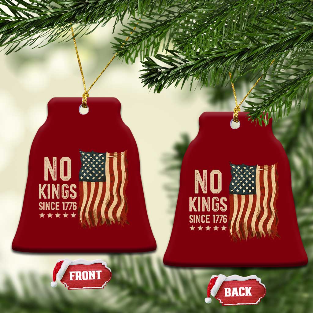 No Kings Since 1776 Ceramic Ornament Patriotic 4th Of July Distressed American Flag TS02 Print Your Wear