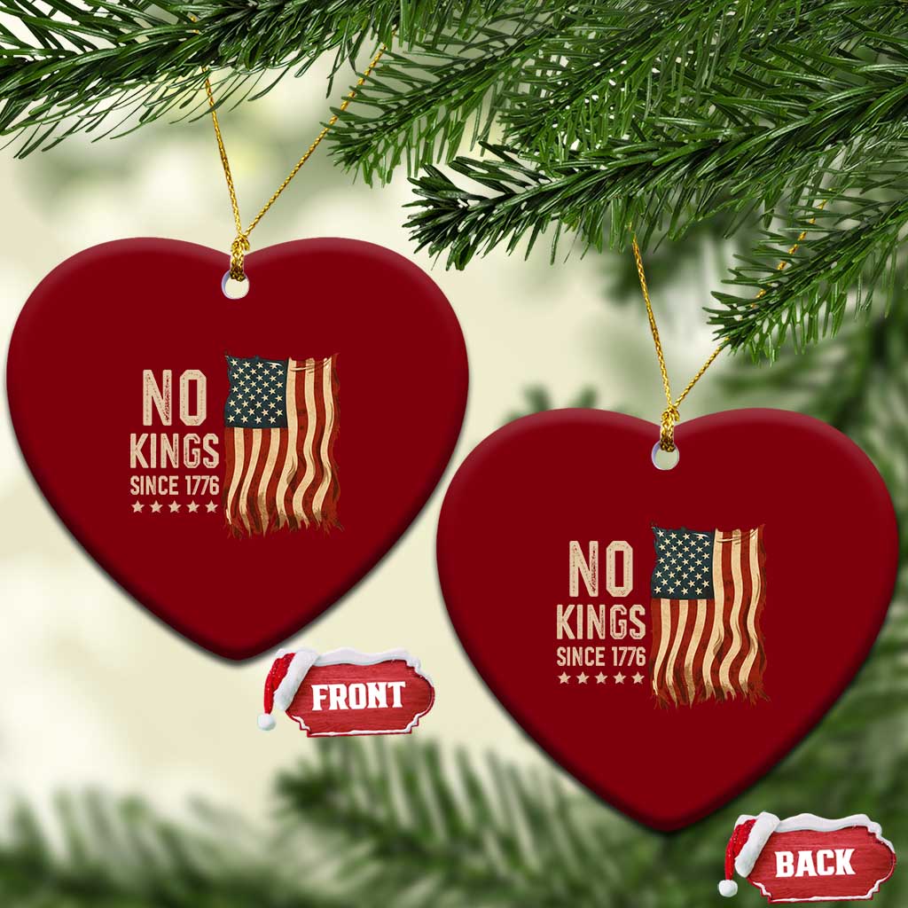 No Kings Since 1776 Ceramic Ornament Patriotic 4th Of July Distressed American Flag TS02 Print Your Wear
