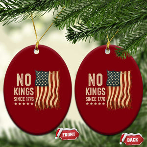 No Kings Since 1776 Ceramic Ornament Patriotic 4th Of July Distressed American Flag TS02 Print Your Wear
