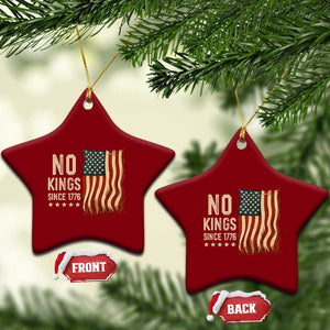 No Kings Since 1776 Ceramic Ornament Patriotic 4th Of July Distressed American Flag TS02 Print Your Wear
