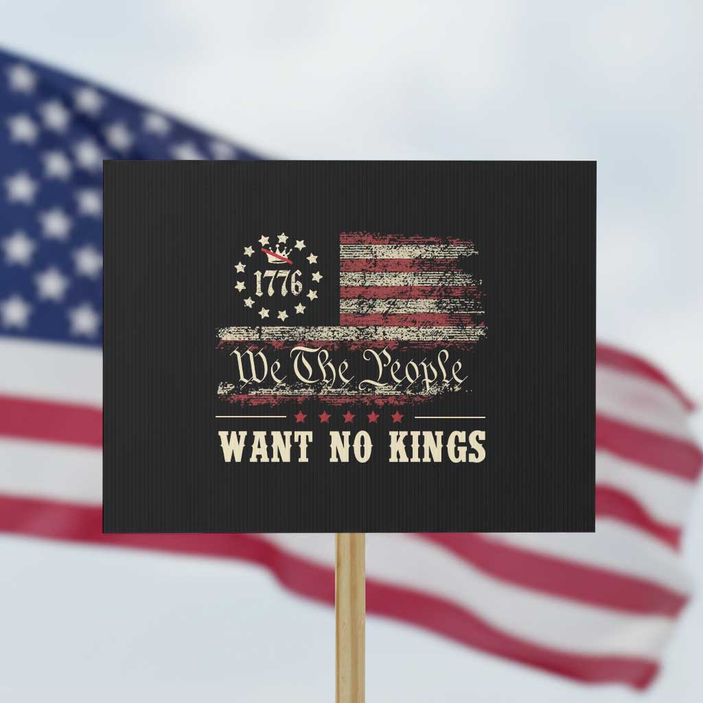 We The People Want No Kings Protest Sign Retro June 14th Vintage 1776 Flag Patriotic TS02 Horizontal 18