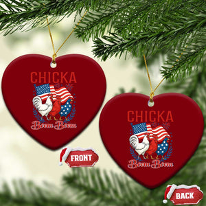 Chicka Boom Boom Patriotic Chicken Ceramic Ornament Funny Patriotic 4th of July Red White and Blue Farm TS02 Print Your Wear