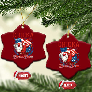 Chicka Boom Boom Patriotic Chicken Ceramic Ornament Funny Patriotic 4th of July Red White and Blue Farm TS02 Print Your Wear