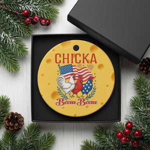 Chicka Boom Boom Patriotic Chicken Ceramic Ornament Funny Patriotic 4th of July Red White and Blue Farm TS02 1pc Yellow Cheese Print Your Wear