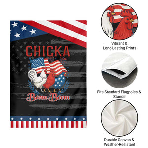 Chicka Boom Boom Patriotic Chicken Garden Flag Funny Patriotic 4th of July Red White and Blue Farm TS02 Print Your Wear