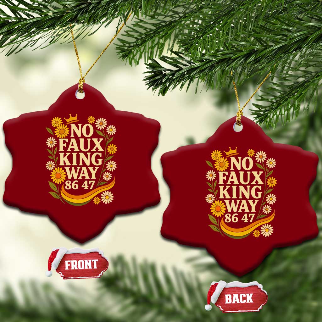 No Faux King Way 8647 Ceramic Ornament Subtle Resist 70s Retro Floral TS02 Print Your Wear