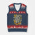 No Faux King Way 8647 V-Neck Knit Sweater Vest Subtle Resist 70s Retro Floral TS02 Navy Red Print Your Wear