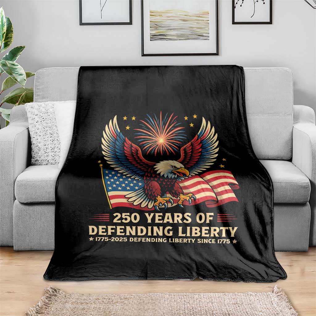 Patriotic Eagle US Army 250th Anniversary Throw Blanket 250 Years of Defending Liberty 1775 2025 TS02 Print Your Wear