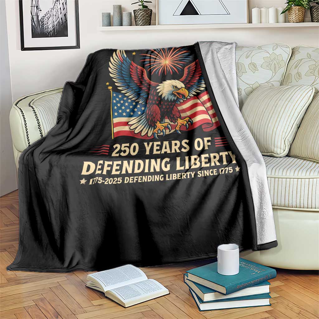 Patriotic Eagle US Army 250th Anniversary Throw Blanket 250 Years of Defending Liberty 1775 2025 TS02 Print Your Wear
