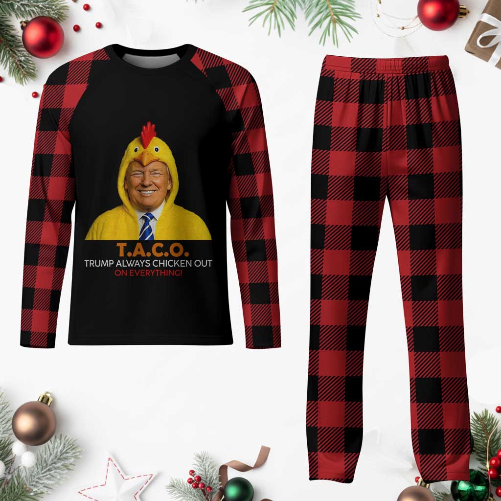 Funny Trump TACO Sarcasm Plaid Pajama Set Trump Always Chickens Out Joke TS02 Buffalo Plaid Print Your Wear